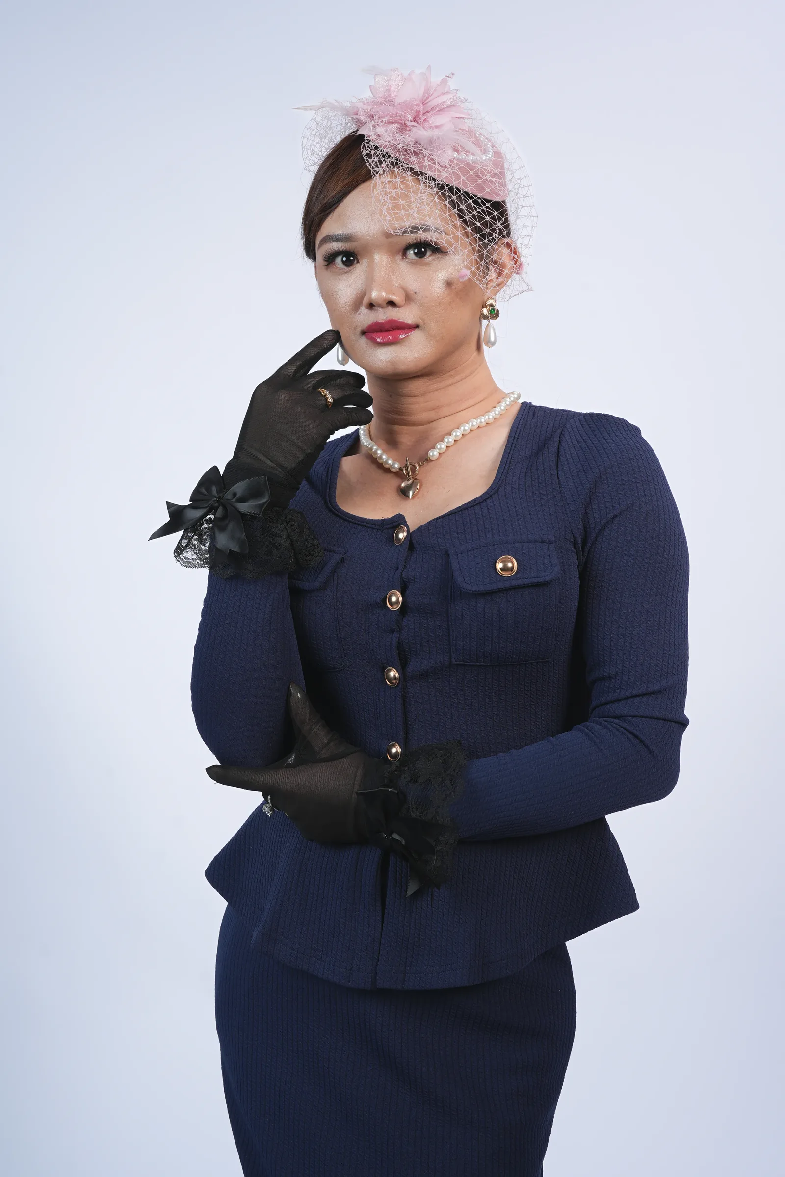 Studio portrait, vintage styling