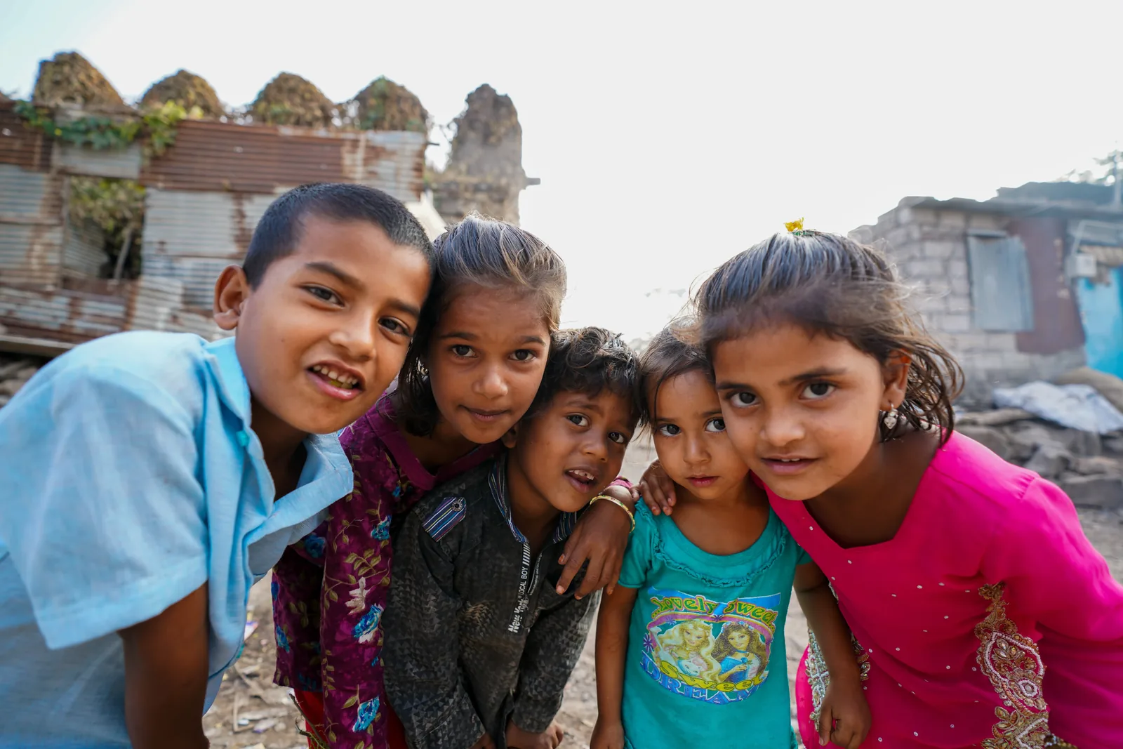 Group of five children