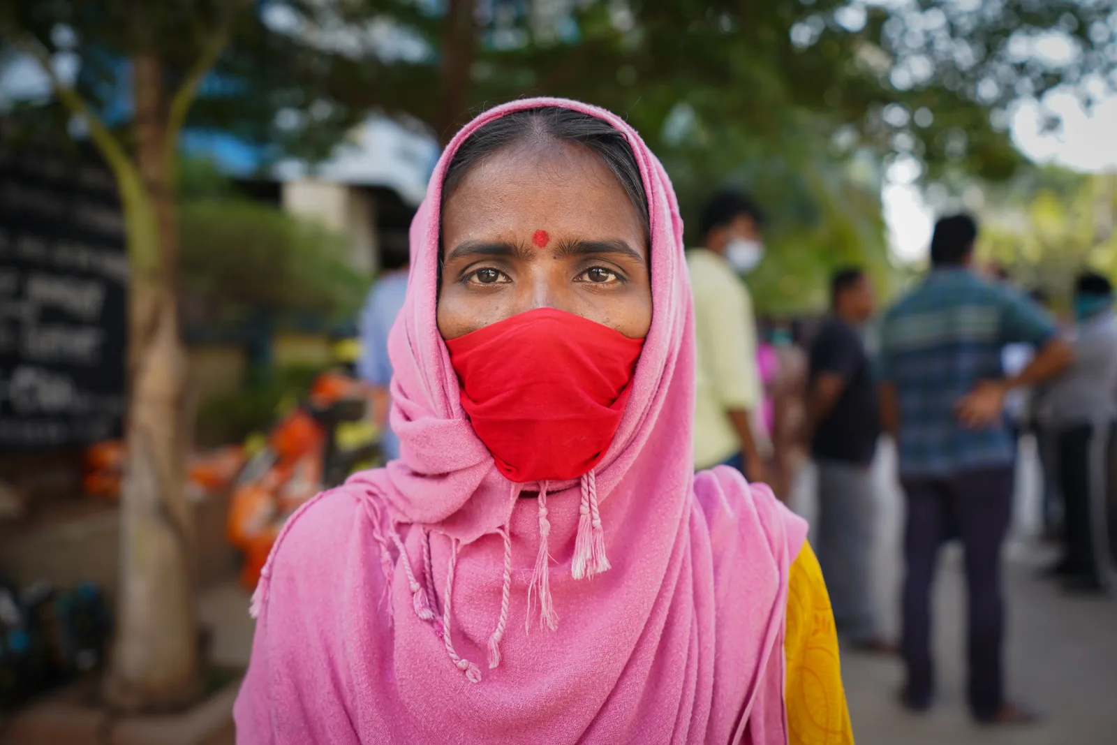 Masked portrait, striking eyes