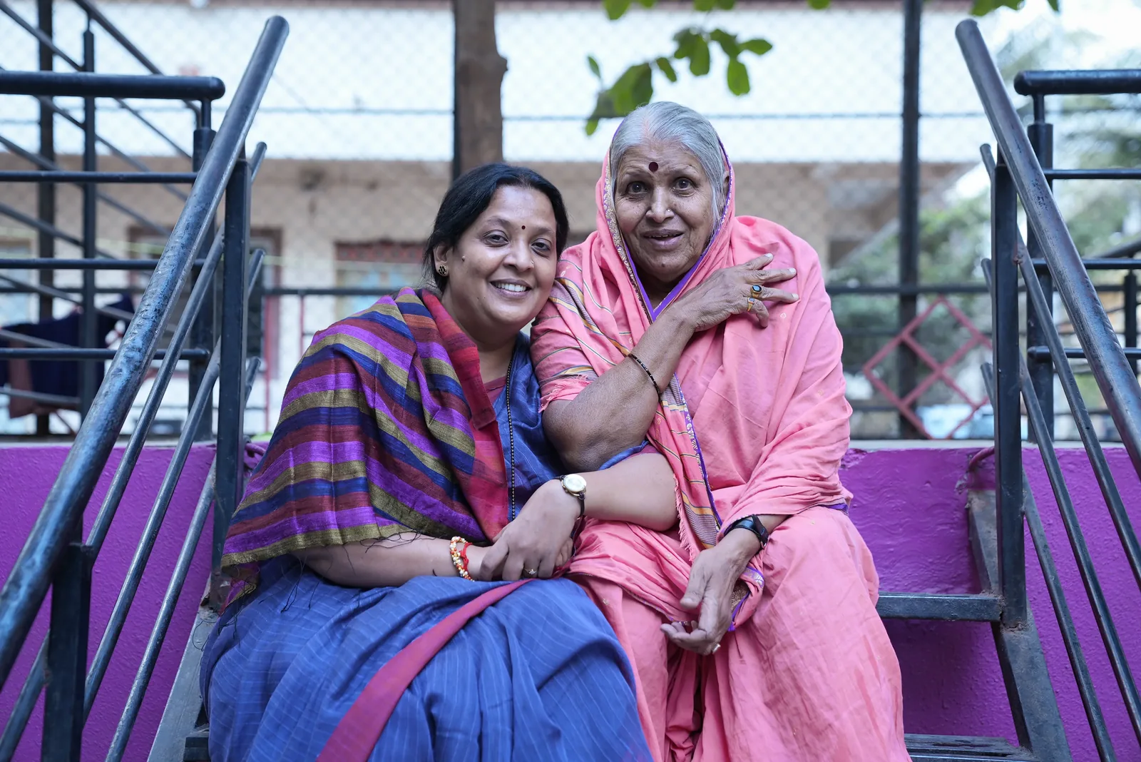Two women embracing